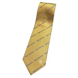 Fudan University Shanghai China Silk Tie Necktie Gold Blue